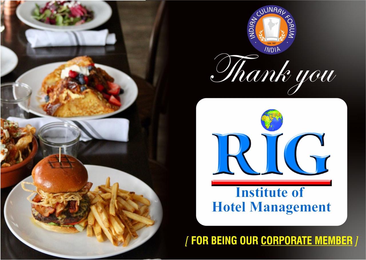 RIG is Corporate Member of Indian Culinary Forum